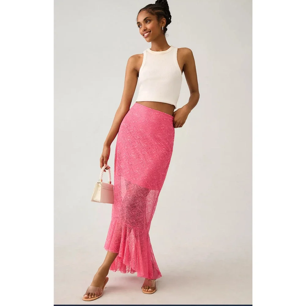 Anthropologie Sheer Lace Skirt - New Size 16 - Picture 3 of 6
